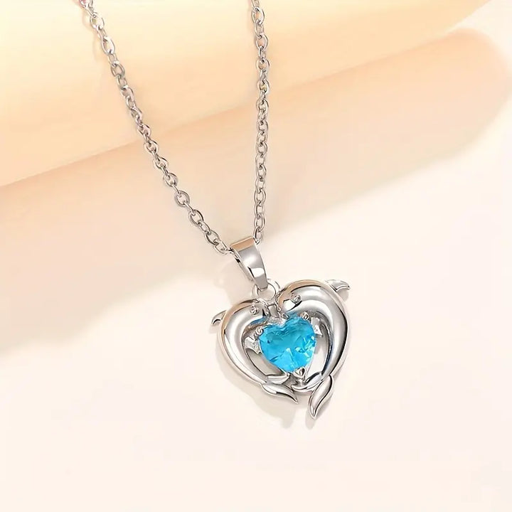 Oceanheart Colar de corrente dupla | Ouro branco