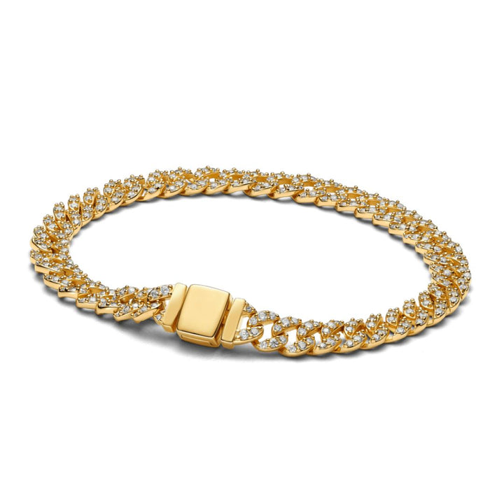Pulseira cubana pavé | Ouro
