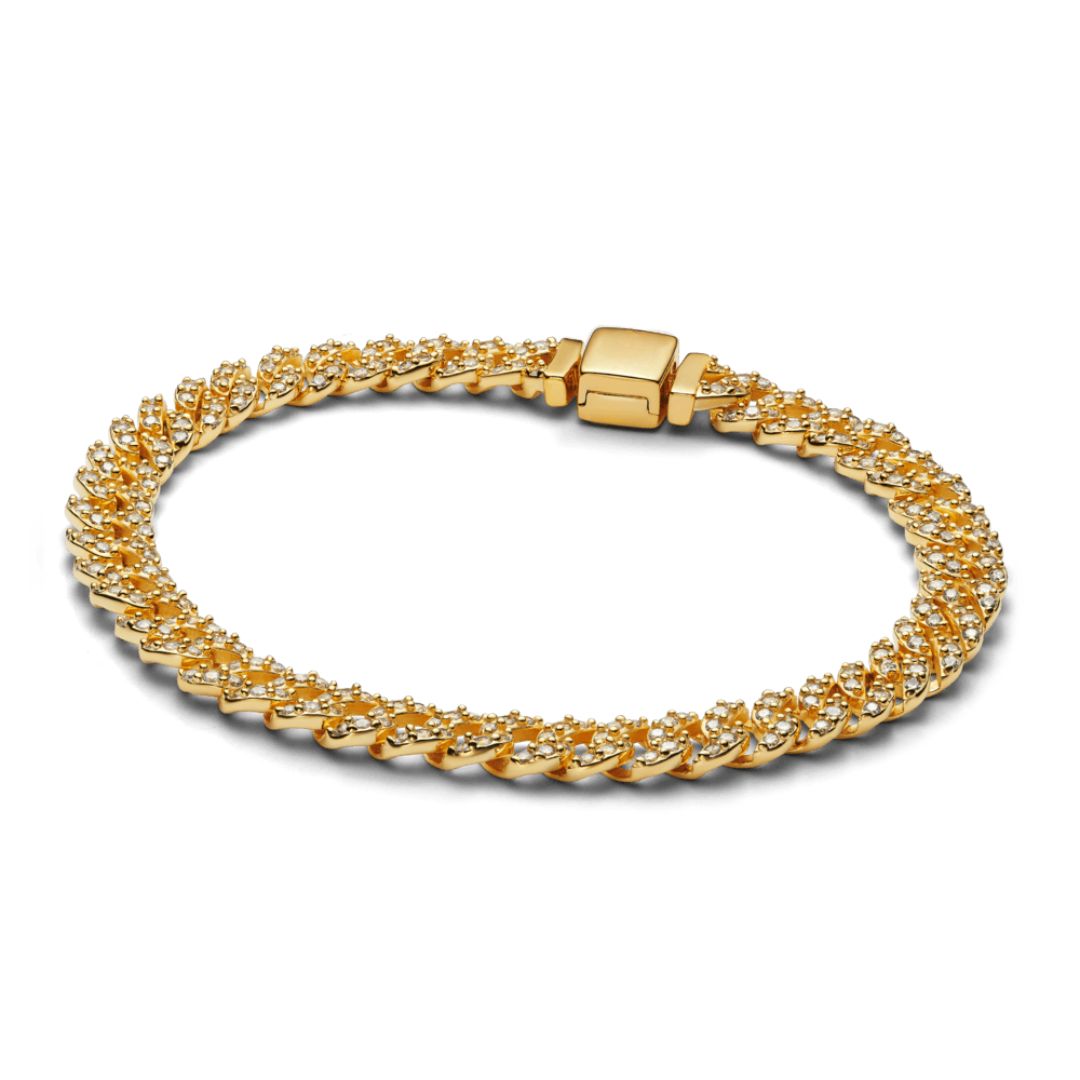 Pulseira cubana pavé | Ouro
