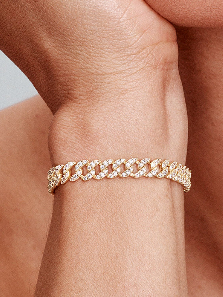 Pulseira cubana pavé | Ouro