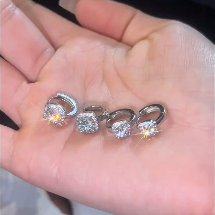 Brincos Nadine quadrados | ouro branco