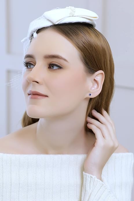 Brincos de safira clássicos | ouro branco