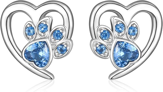 Brincos com Pegadas e Coração – Joias para Amantes de Animais