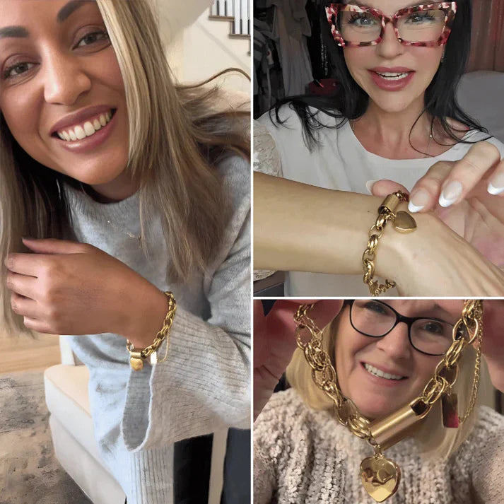 Pulseira Chunky Heartened | Ouro