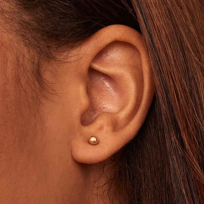 Brincos de bolinhas douradas