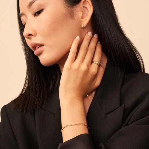 Pulseira de elos venezianos | Ouro Branco