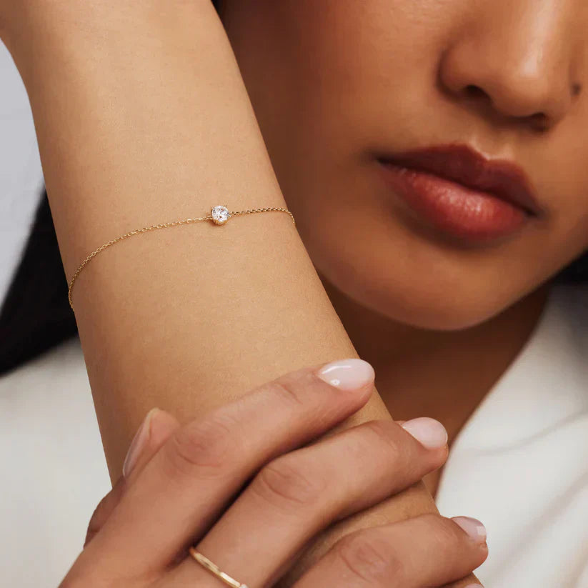 Cléa Pulseira de Pedras | Ouro Branco