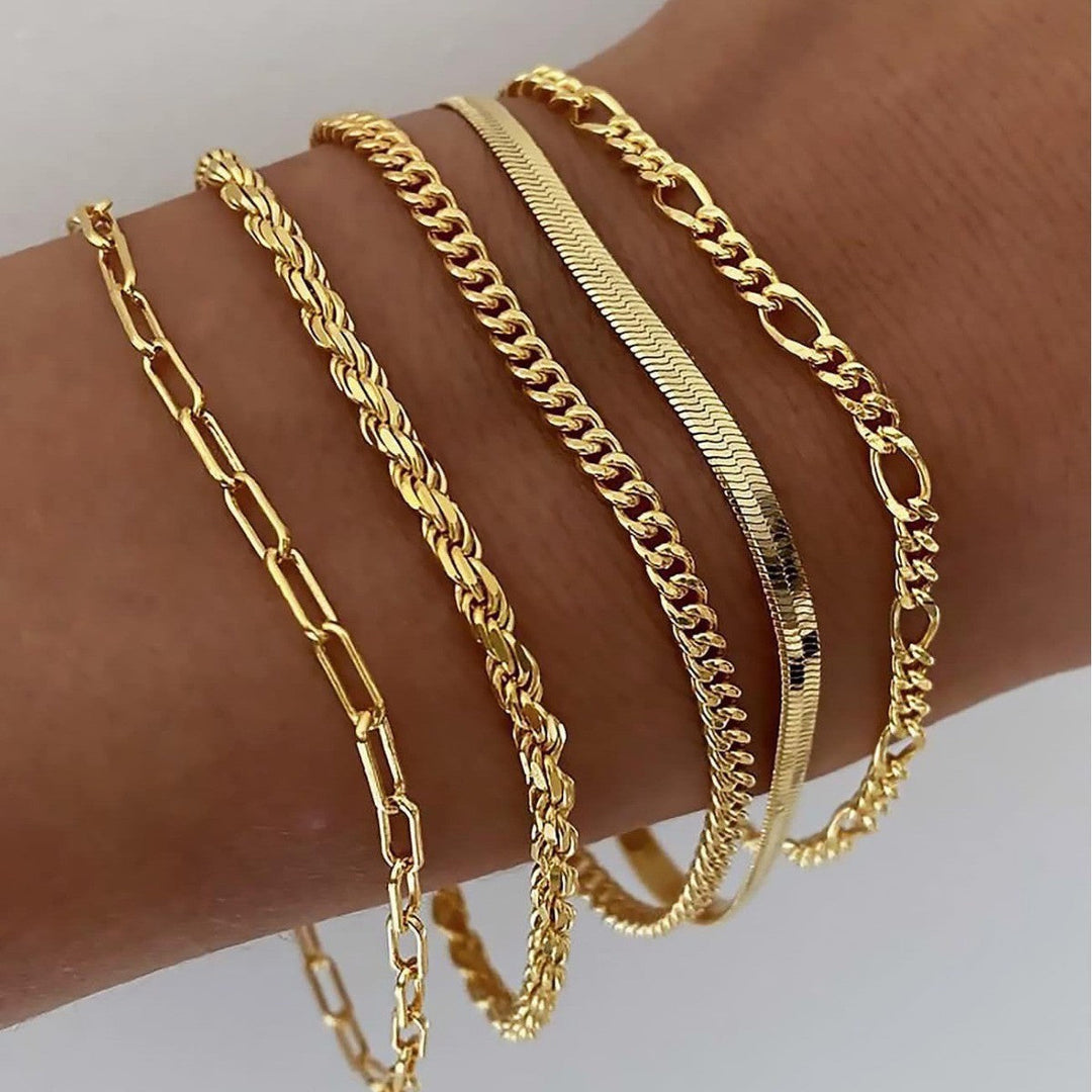 Ellis Renner Conjunto de Pulseiras | Ouro Branco