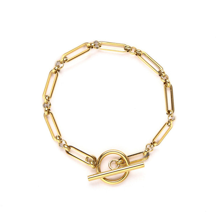 Pulseira de elos com fecho em T | Ouro branco