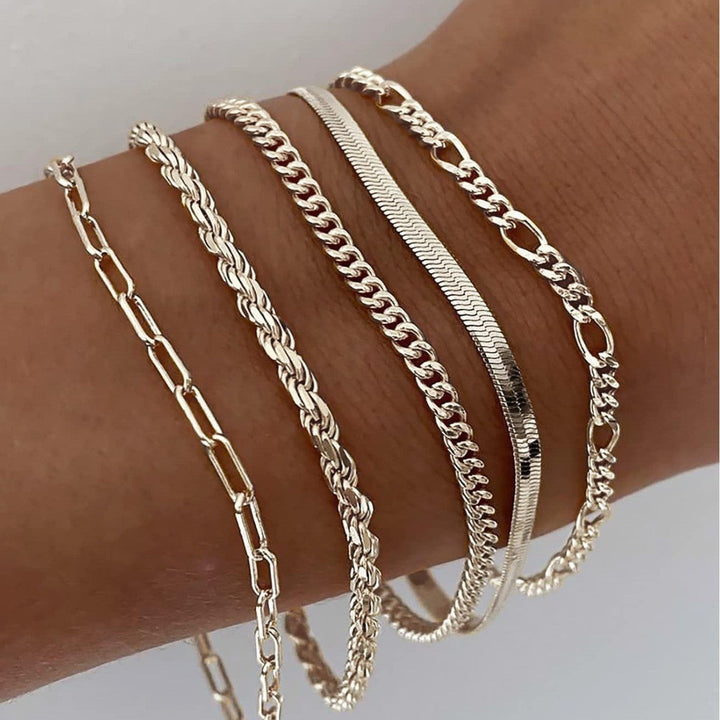 Ellis Renner Conjunto de Pulseiras | Ouro Branco