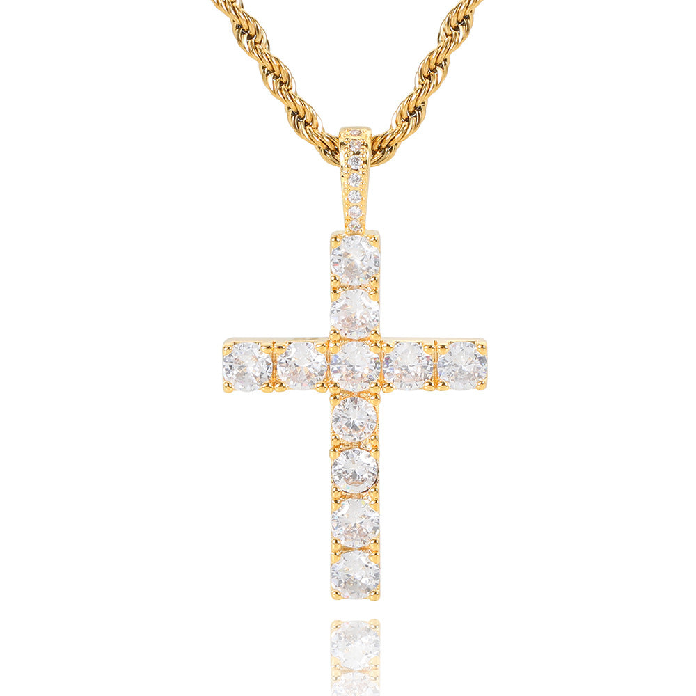 Colar com cruz | ouro branco