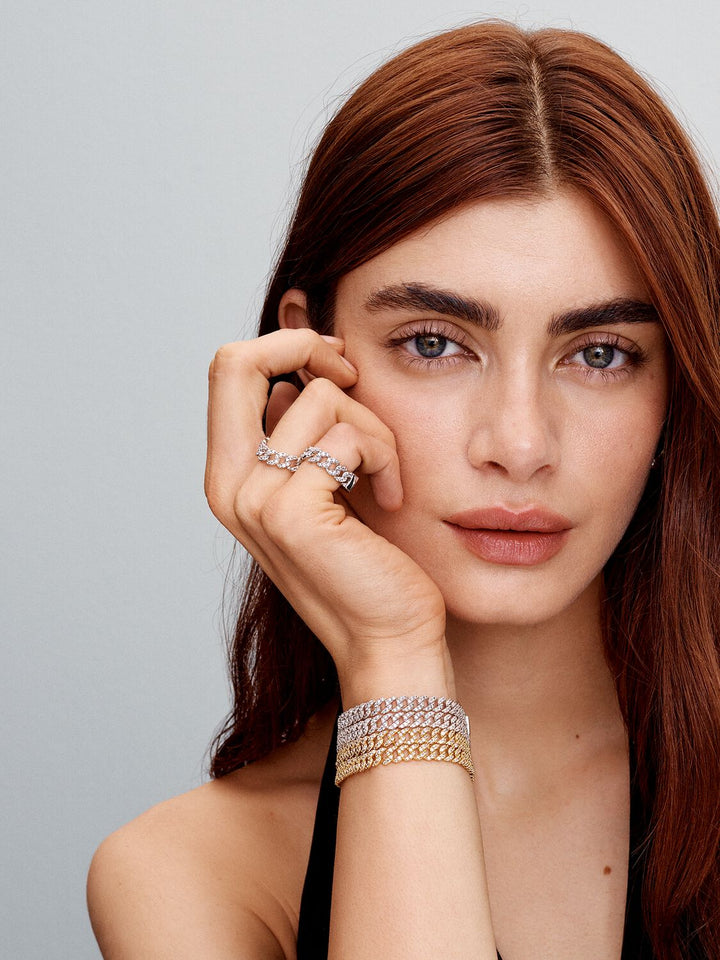 Pulseira cubana pavé | Ouro