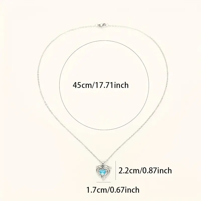 Oceanheart Colar de corrente dupla | Ouro branco