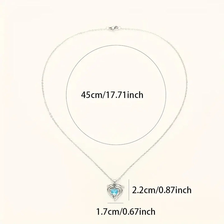 Oceanheart Colar de corrente dupla | Ouro branco