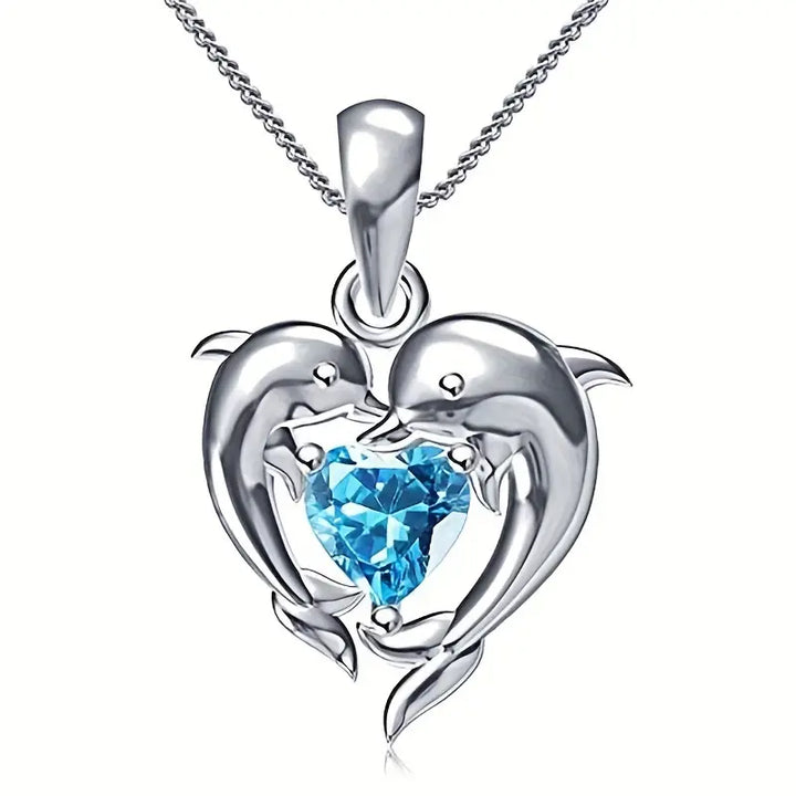 Oceanheart Colar de corrente dupla | Ouro branco