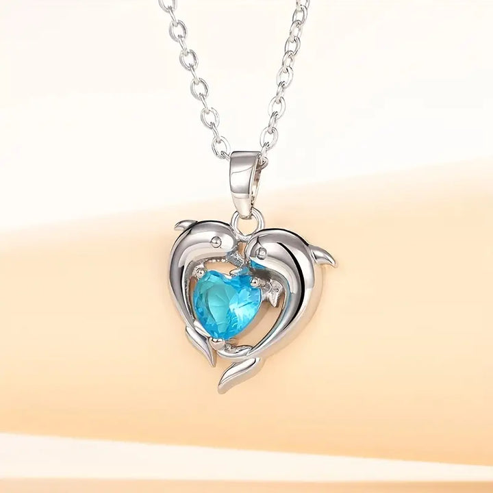Oceanheart Colar de corrente dupla | Ouro branco