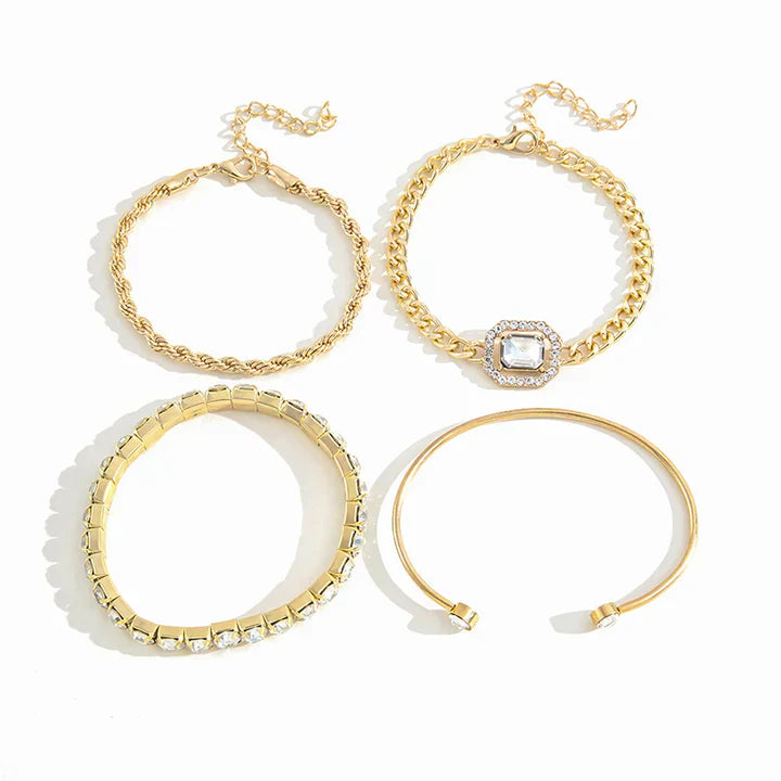 Domitia Calvina Conjunto de Pulseiras | Ouro Branco